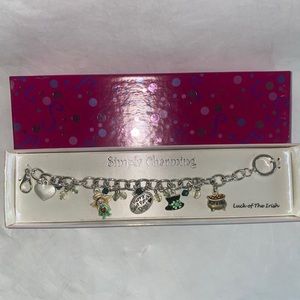 SIMPLY CHARMING Luck Of The Irish St Patrick’s Silver Tone Charm Bracelet NWT